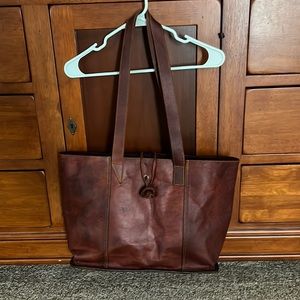 Brown leather bag